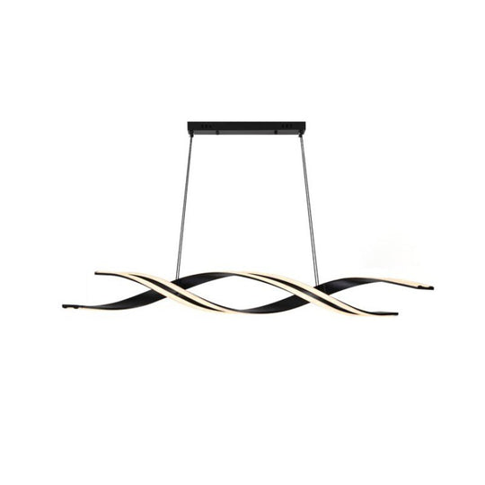 Modern Minimalist Luxury Led Helix Design Pendant Light Gold Black Lighting