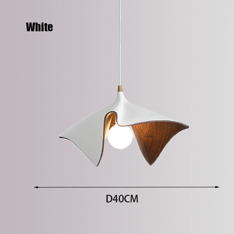 Nordic Simple Single Head Chandelier Creative Leaf Resin Pendant Lamp Home Stay Dining Bedroom Study