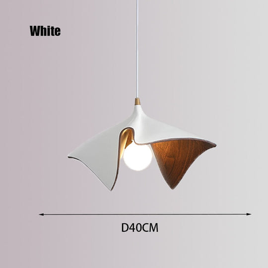 Nordic Simple Single Head Chandelier Creative Leaf Resin Pendant Lamp Home Stay Dining Bedroom Study