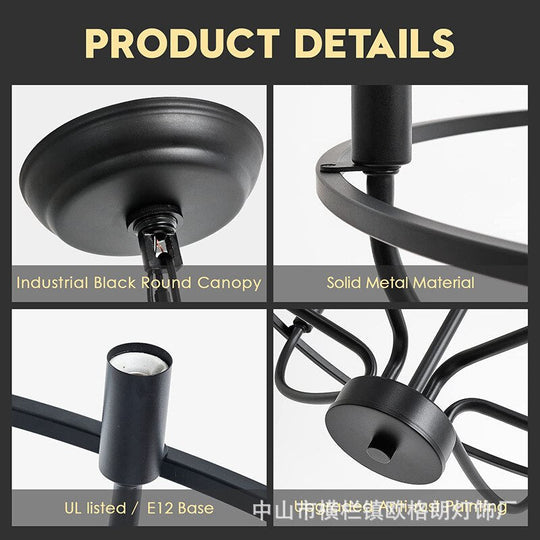 Modern Iron Ring Light Pendant Chandelier - Decorative Ceiling For Living Room And Dining