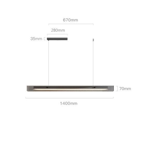 Lunar - Minimalist Glass Pendant Light For High - End Restaurant And Bar 140Cm Black 40W / 3 Colors