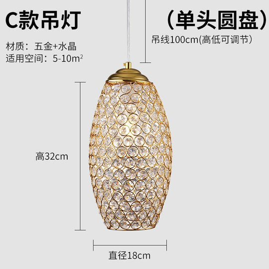 Italian Design Luxury Gold Lustre Crystal Pendant Lights Modern Light Fixtures For Living/Dining