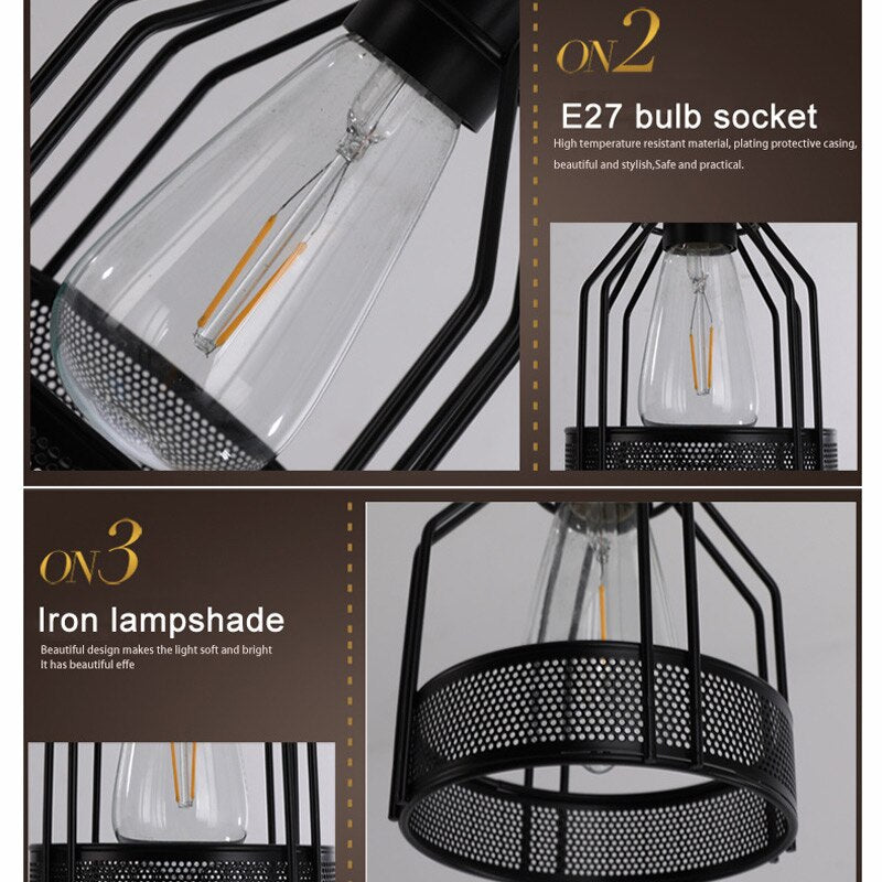 Retro Loft Chandelier 3 Heads 4 5 Industrial Style Living Room Bedroom Coffee Shop Dining Pendant