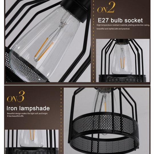 Retro Loft Chandelier 3 Heads 4 5 Industrial Style Living Room Bedroom Coffee Shop Dining Pendant