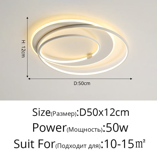 Nordic Led Ring Chandeliers Bedroom Main Lamp Simple Modern Personality Creative Lighting Art
