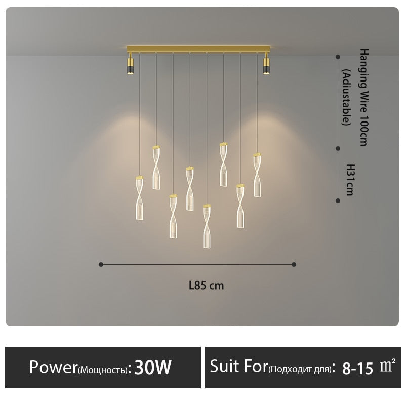 Nordic Modern Led Pendant Lights Dining Table Kitchen Chandeliers Living Room Hotel Restaurant