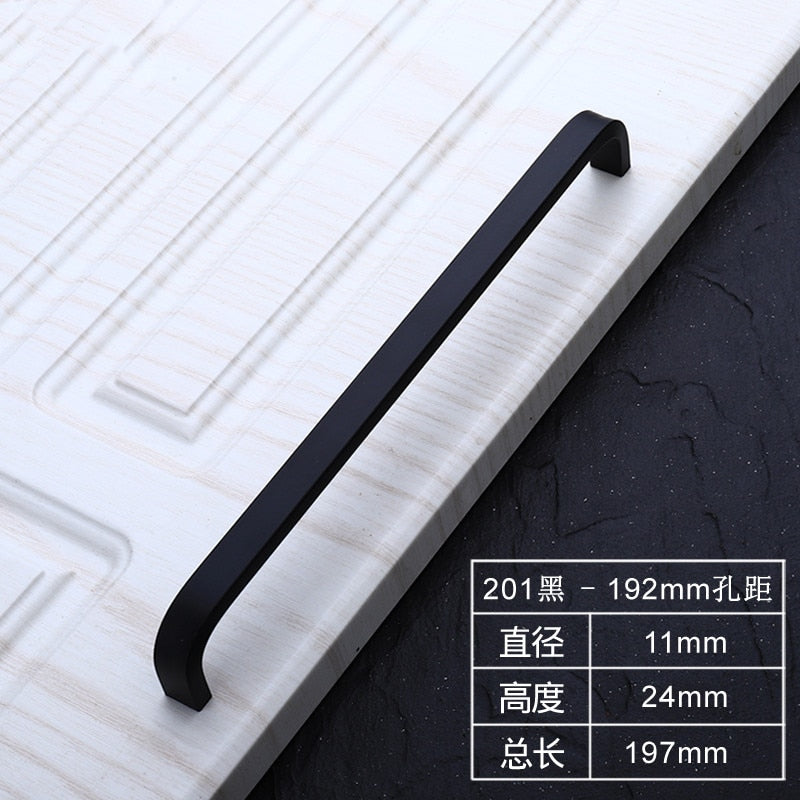 4/6/8/10/12 Inches Gold Black Silver Space Aluminum Handles Kitchen Door Cabinet Straight Handle