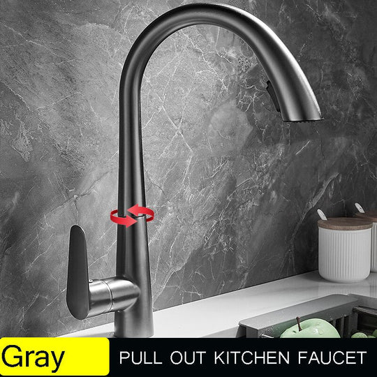 Single Handle Hole Pull Out Spray Brass Kitchen Sink Faucet Mixer Cold Hot Water Taps Torneira