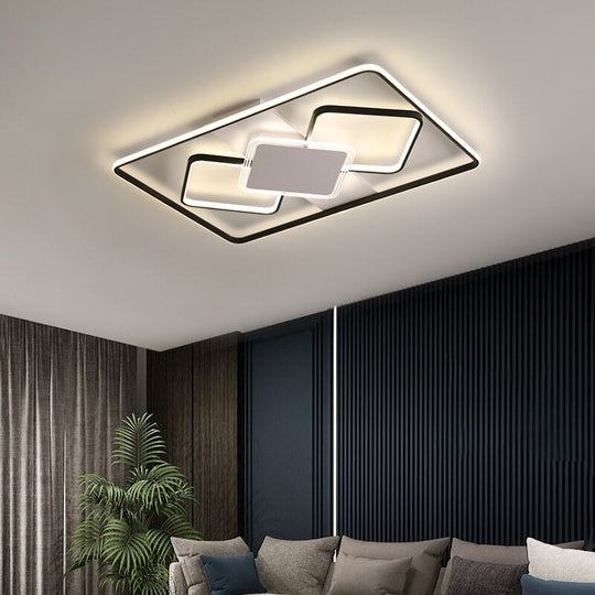 Modern Minimalist Ceiling Lights Gold Black White Geometric Lamp For Kitchen Living Room Bedroom