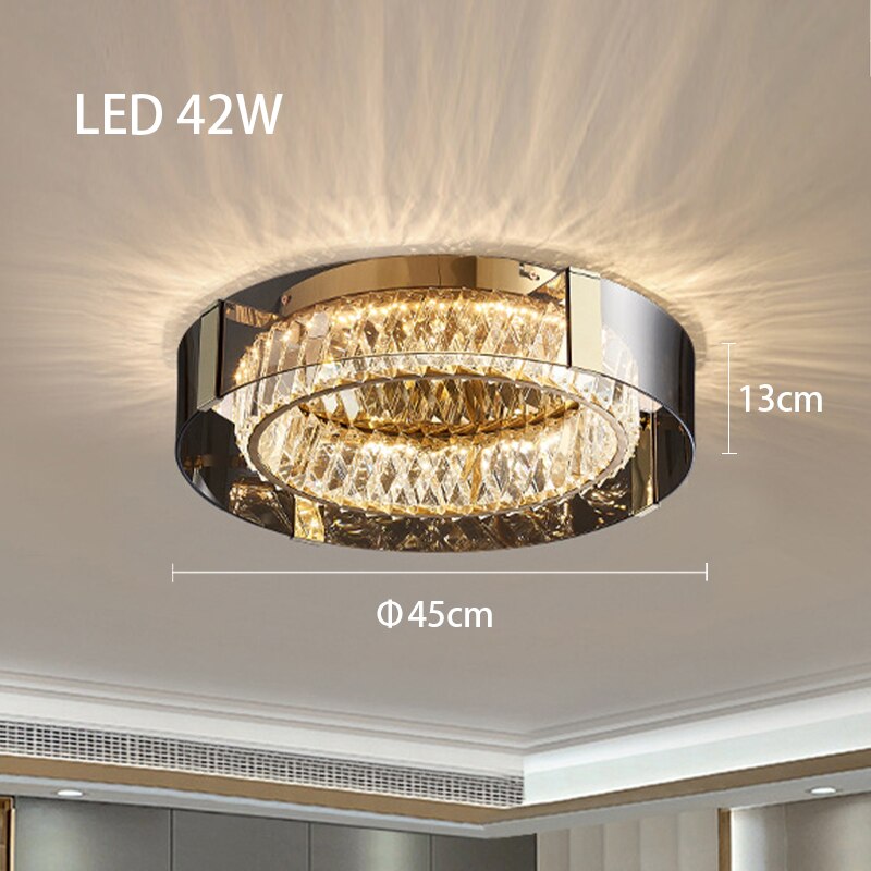 Luxury Dimmable Crystal Ceiling Lights - Modern Led Chandelier Lamps For Bedroom Decor & Home
