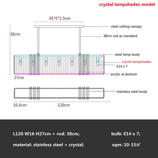 American Luxury Steel Led E14 Pendant Lights Dining Room Gold Lustre Straight Hanging Lamp Deco