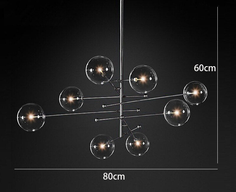 Modern Bronze Glass Pendant Light Bubbles Chandelier Study Living Room Restaurant Hanging Lamp