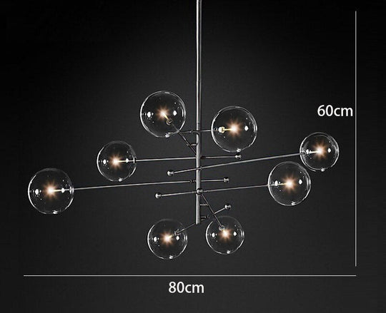 Modern Bronze Glass Pendant Light Bubbles Chandelier Study Living Room Restaurant Hanging Lamp