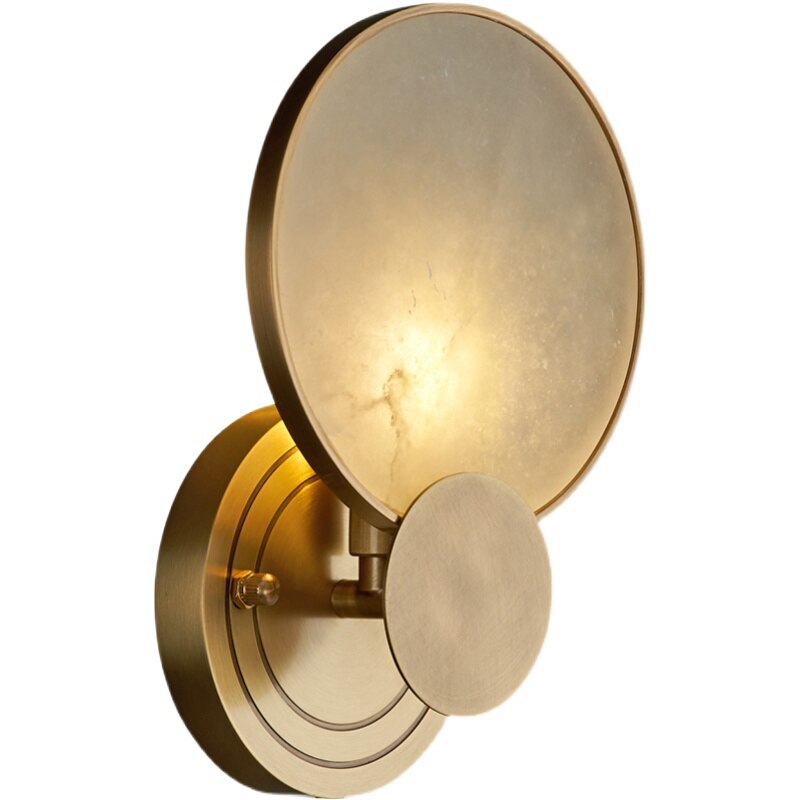 Round Marble Wall Lights Foyer Bedside Lamp Aisle Corridor Bathroom Classical Sconce E14 Bulb 110 -