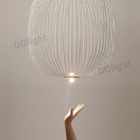 Nordic Foscarini Spokes Chandelier Art Iron Bird Cage Led Creative Villa Lobby Living Dining Room