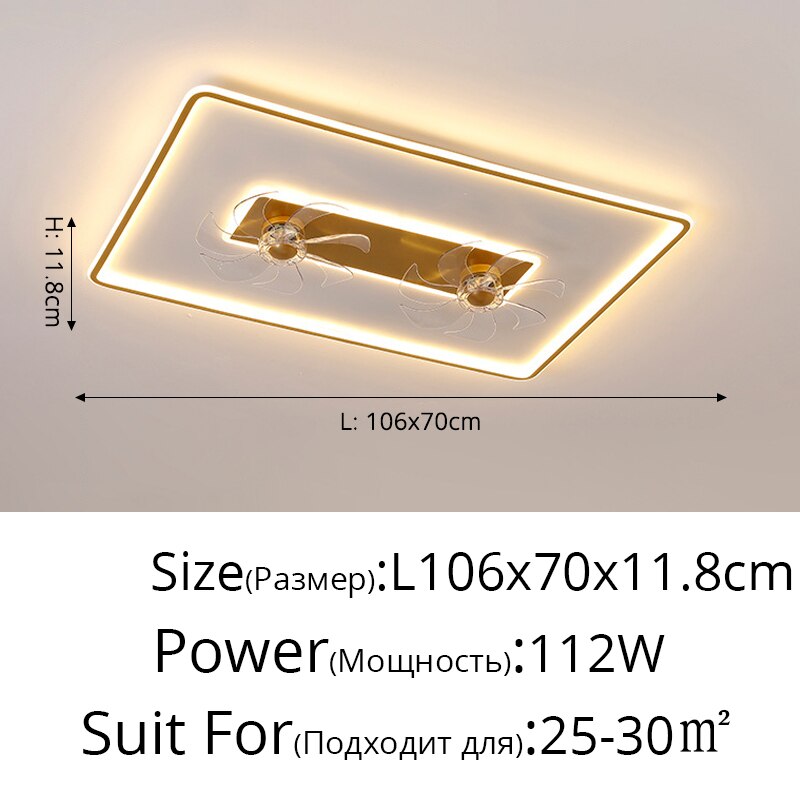 Nordic Luxury Led Ceiling Fan Lights Brightness Dimmable For Living Room Bedroom Dining Kitchen Home