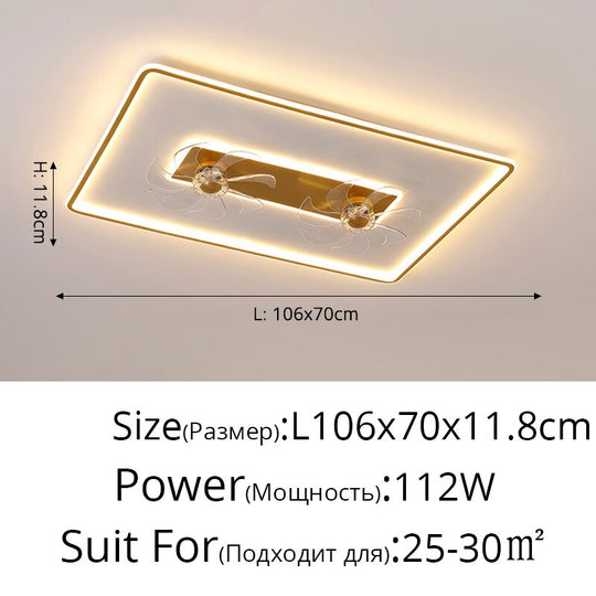 Nordic Luxury Led Ceiling Fan Lights Brightness Dimmable For Living Room Bedroom Dining Kitchen Home