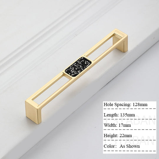 Zinc Alloy Gold Diamond Cabinet Knobs Kitchen Door Handles Drawer Cupboard Handle For Furniture