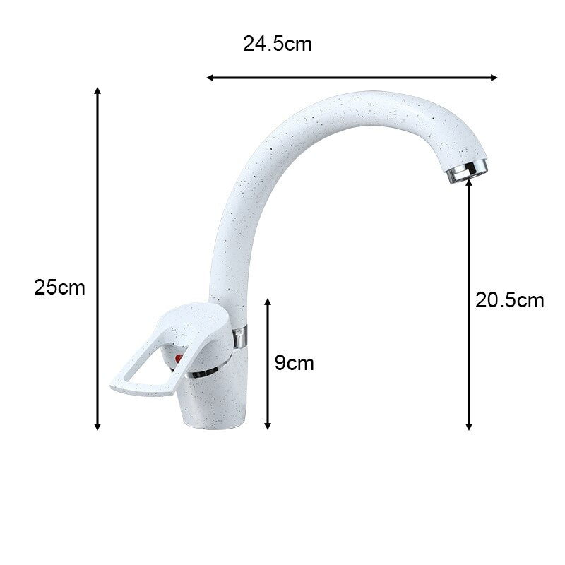 Polished Kitchen Basin Faucet Cold And Hot Chrome Black 360 Rotating Single Handle Torneira Home