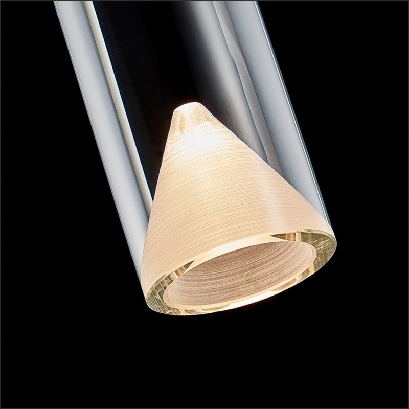 Modern Clear Crystal Pendant Lamp - Copper Hanging Light Fixture For Dining Room Kitchen And Bedside