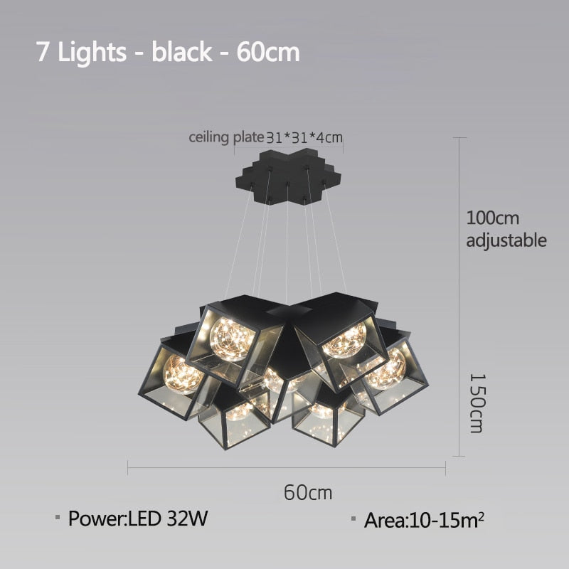 Modern Led Gypsophila Ceiling Chandelier Bedroom Living Dining Room Pendant Lamp Luster Deco
