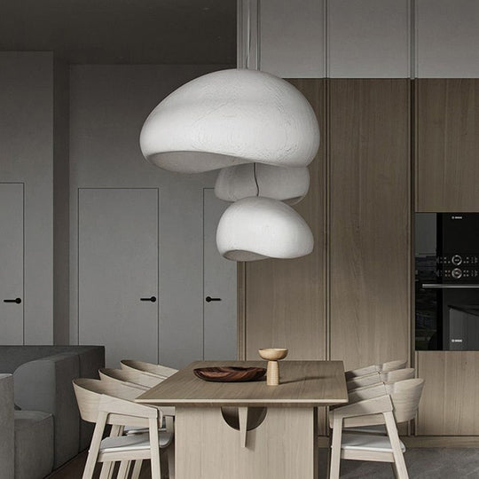 Nordic Minimalist Wabi Sabi Led Pendant Lights: Elegant Home Decor Chandelier For Dining Room Bar