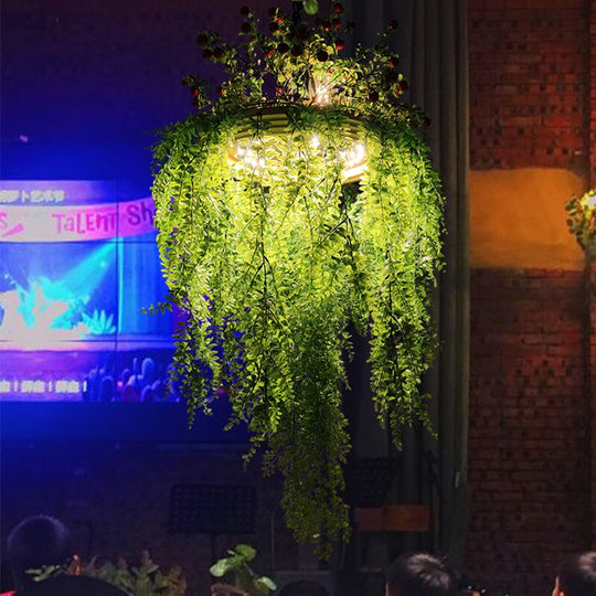 Net Red Theme Restaurant Hotel Front Desk Small Fresh Simulation Green Plant Chandelier Cafe Hot