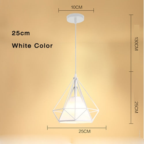 Retro Industrial Chandelier Russian Attic Cage Diamond - Shaped Hemp Rope Dining Room Living