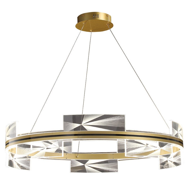 New Style Round Led Pendant Lights Art Pattern Living Room Restaurant Hang Lamp Remote Control