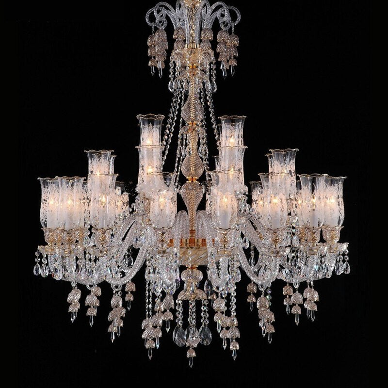 Led Chandeliers Living Room Crystal Lamp Modern Restaurant Bedroom Study Candle Light Glass Fixture
