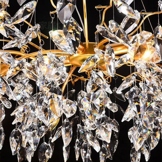 Modern Led Crystal Chandelier Lighting Luxury Home Decor Lamp For Living Room Hotel Hall Villa Art