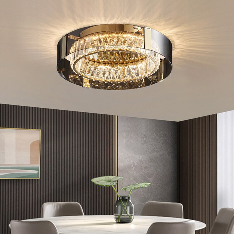 Luxury Dimmable Crystal Ceiling Lights - Modern Led Chandelier Lamps For Bedroom Decor & Home