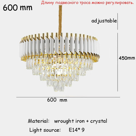 Nordic Luxury Crystal Chandelier E14 Living Room Ceiling Lamp Kitchen Hotel Lighting Art Home