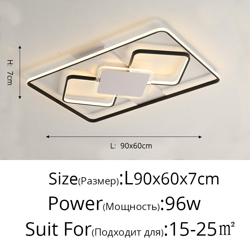 Modern Minimalist Ceiling Lights Gold Black White Geometric Lamp For Kitchen Living Room Bedroom