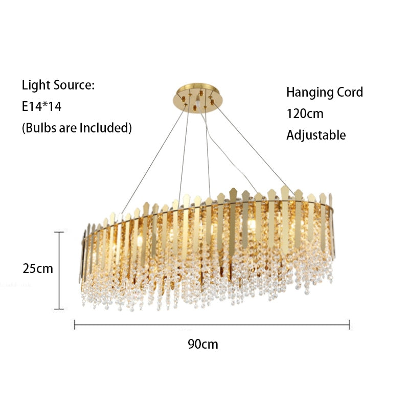 Luxury Dimmable Led Ceiling Chandeliers - Glass Gold Hanging Lamps With Remote Control For Home