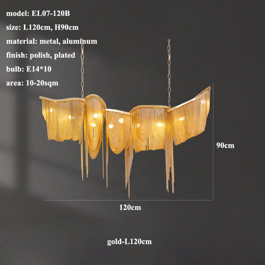 Modern Novelty Tassel Led Chandelier Lighting Living Dining Room Decor Chandeliers Lamp Loft Villa