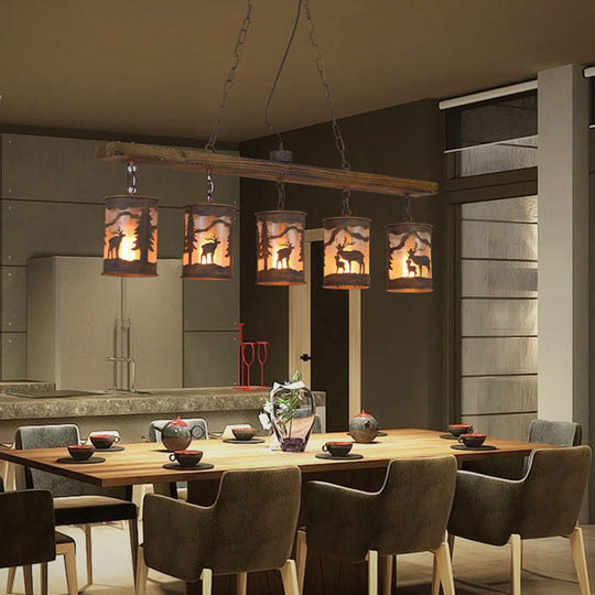 Vintage Industrial Style Creative Restaurant Pendant Lamps Cafe Bar Table Light Personalized Wood