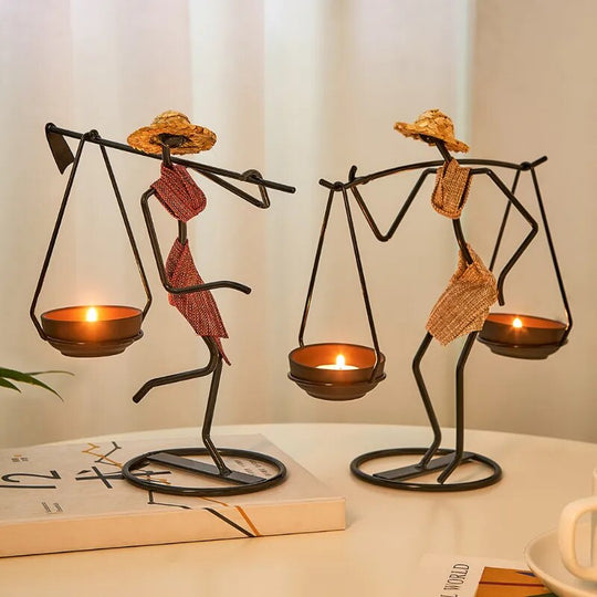 Candle Holders Home Decoration Accessories Rustic Wedding Table Centerpiece Decor Living Room Human