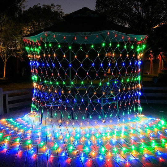 Curtain Light Led Fairy String Net Mesh Christmas 3X2M Eu/Us/Solar Party Wedding New Year Garland