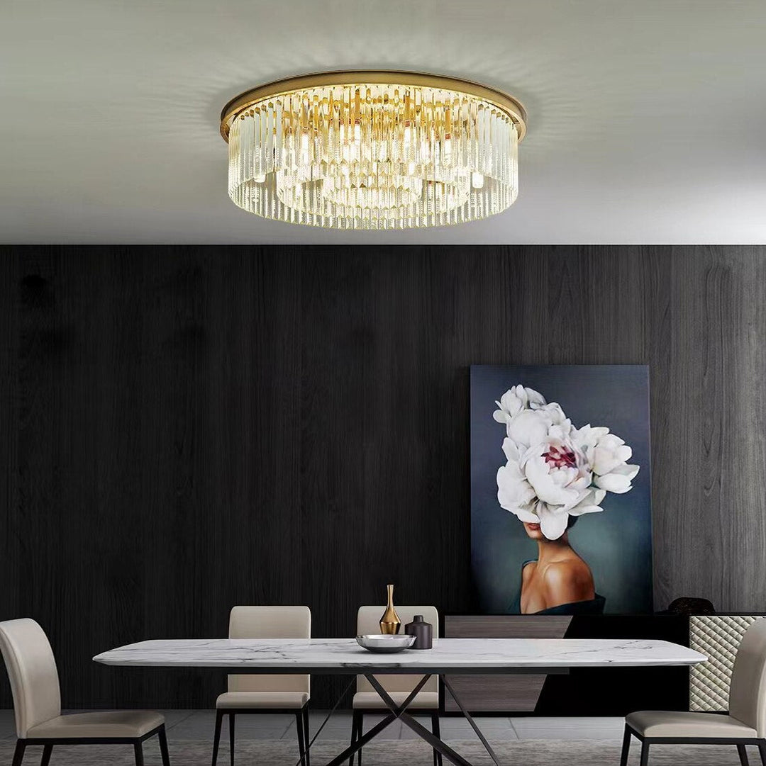 Remote - Controlled Led Crystal Ceiling Chandelier - Modern Home Decor Lighting For Living Room &