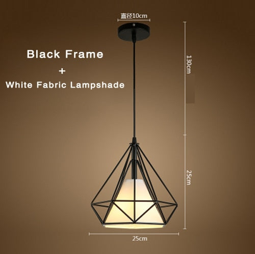 Retro Industrial Chandelier Russian Attic Cage Diamond - Shaped Hemp Rope Dining Room Living