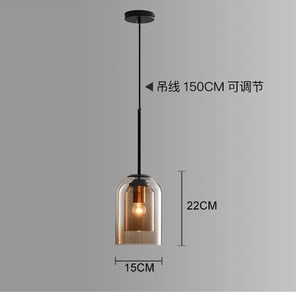 Postmodern Nordic Double Glass Pendant Light - Stylish Luminaire For Bedroom Dining Room And Bar