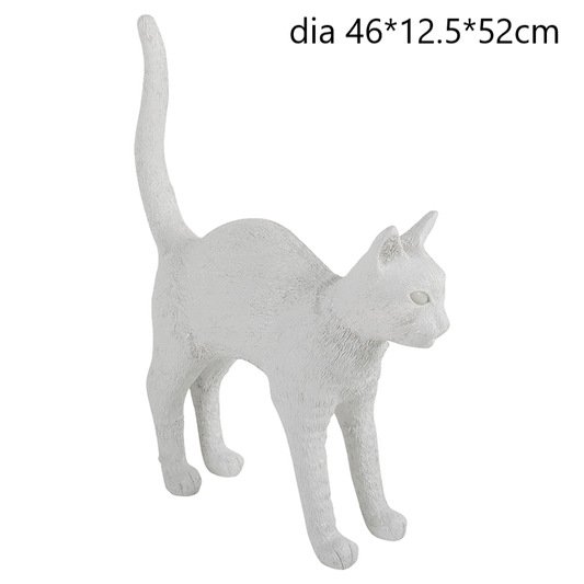 Nordic Resin Cat Table Lamps - Bedside Desk Lamp With Led Light Fixtures For Bedroom Artistic Home