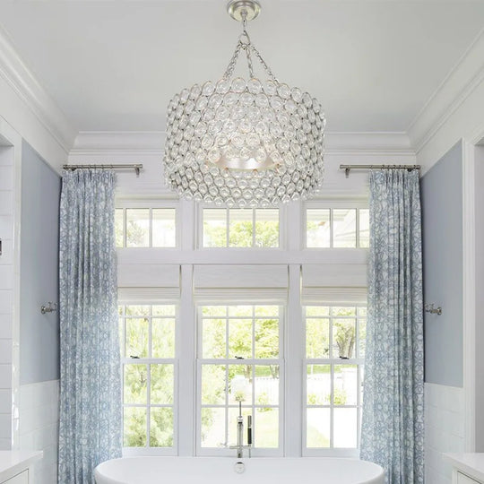 Modern Crystal Chandelier Ceiling Lamp - Gold/Silver Finish For Living Room Decor Pendant Lighting