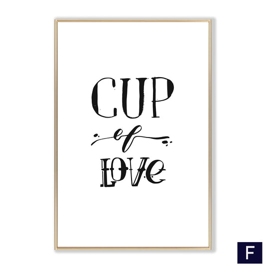Black White Canvas Painting Nordic Kitchen Quotes Wall Posters Art Prints Pictures For Dining Room