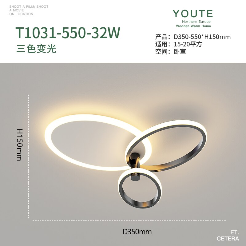Gold White Modern Led Chandelier Lighting For Living Study Room Dimmable Indoor Ceiling Lamp Parlor
