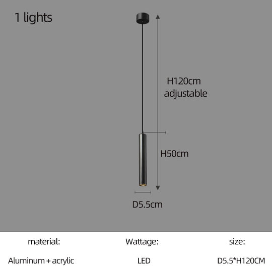 Cylindrical Long Pendant Lamp Nordic Modern Living Room Designer Loft Simple Kitchen Bedroom Bar