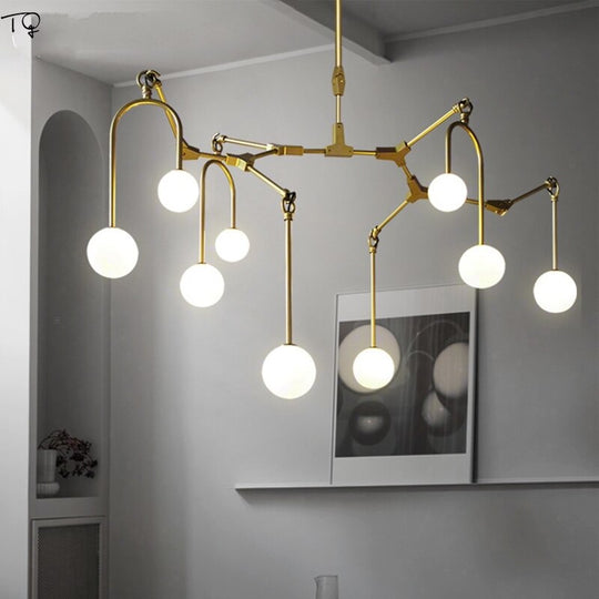 Nordic Design Post - Modern Spider Chandelier Lighting Gold Lustre G4 Led Modern Home Decor Living