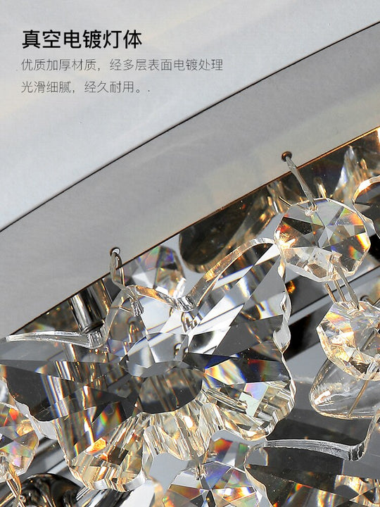 Contemporary Crystal Led Ceiling Chandelier For Living Room Bedroom Kitchen And Dining Areas Light