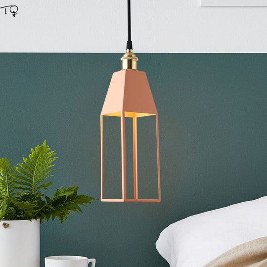 Nordic Modern Macaroon Colorful Led Pendant Light Individual Creative Hanging Lamp Restaurant